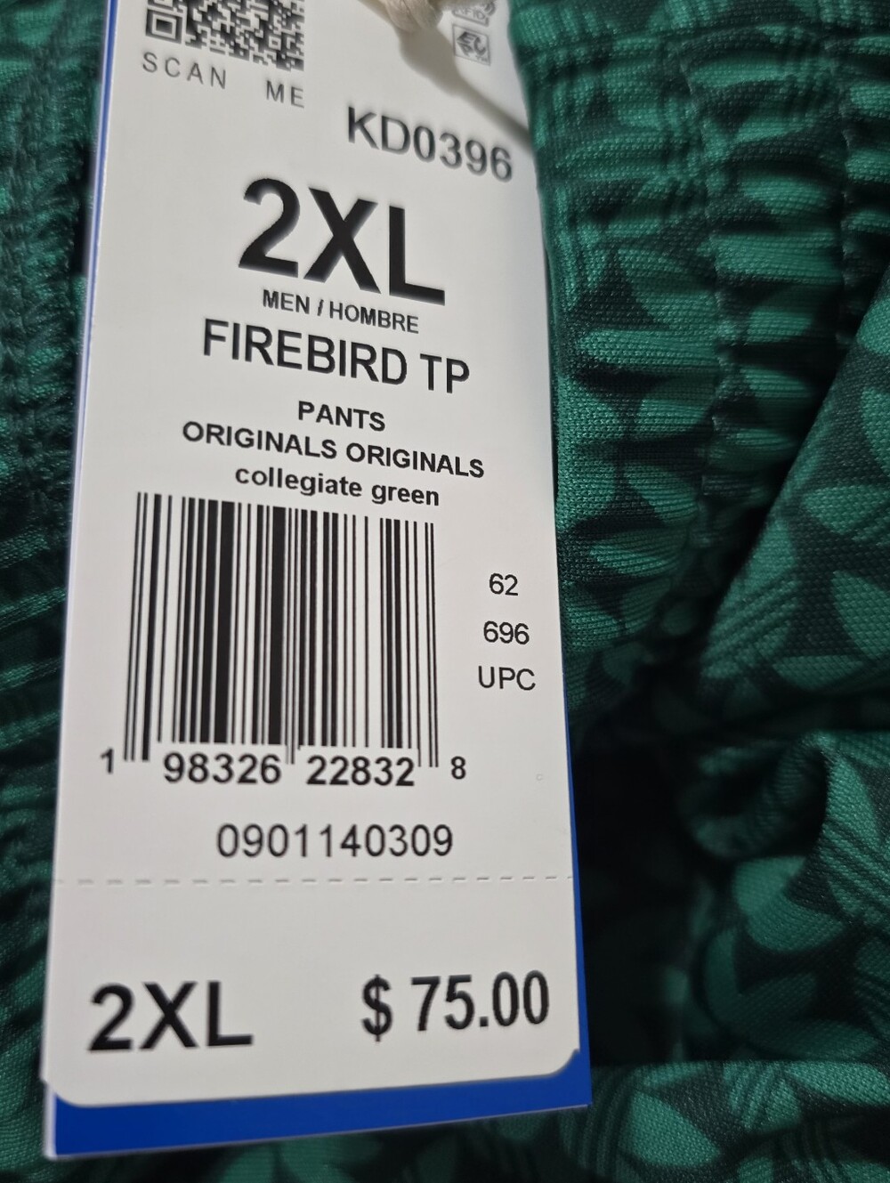 ADIDAS ORIGINALS FIREBIRD MONOGRAM LOGO TREFOIL TRACK PANTS GREEN KD0396 Sz M,2x - Picture 7 of 7